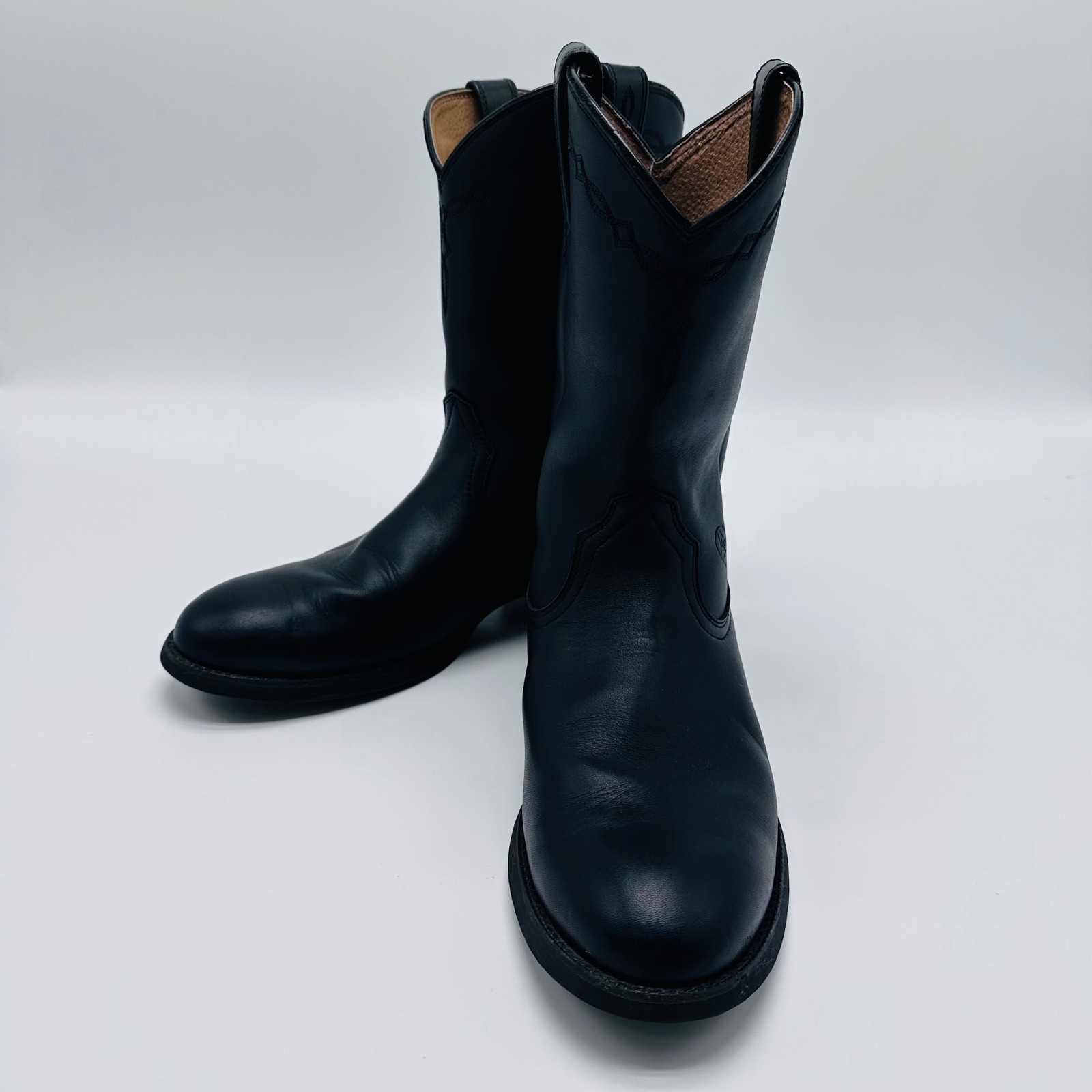 Ariat Heritage R-Toe Mens Black Leather Western Cowboy Boots 10d 10002280